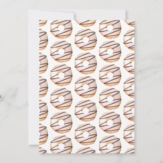 Geprinkst met liefdesdonut baby shower aankondiging (Achterkant)