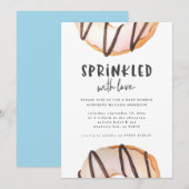 Geprinkst met liefdesdonut baby shower aankondiging (Voorkant / Achterkant)