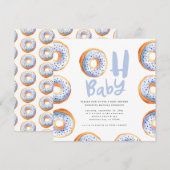 Geprinkst met liefdesdonut baby shower aankondiging (Voorkant / Achterkant)