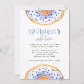 Geprinkst met liefdesdonut baby shower aankondiging (Voorkant)