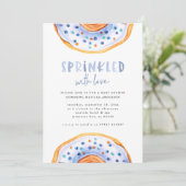 Geprinkst met liefdesdonut baby shower aankondiging (Staand voorkant)