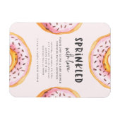 Geprinkst met liefdesdonut baby shower magneet (Horizontaal)