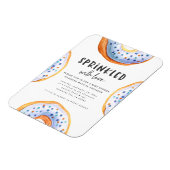 Geprinkst met liefdesdonut baby shower magneet (Linkerzijde)