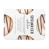 Geprinkst met liefdesdonut baby shower magneet (Horizontaal)