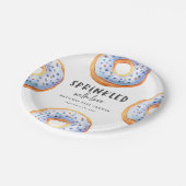 Geprinkst met liefdesdonut baby shower papieren bordje (Gekanteld)