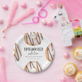 Geprinkst met liefdesdonut baby shower papieren bordje (Feest)
