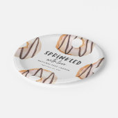 Geprinkst met liefdesdonut baby shower papieren bordje (Gekanteld)