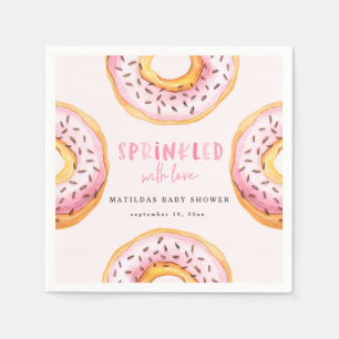 Geprinkst met liefdesdonut baby shower servet