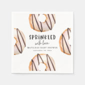 Geprinkst met liefdesdonut baby shower servet (Voorkant)