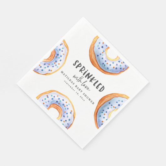 Geprinkst met liefdesdonut baby shower servet (Hoek)
