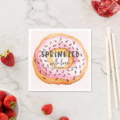 Geprinkst met liefdesdonut baby shower servet (Insitu)