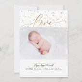 Geprinkste sterren, geboorteaankondiging+Dank je Kaart (Voorkant)