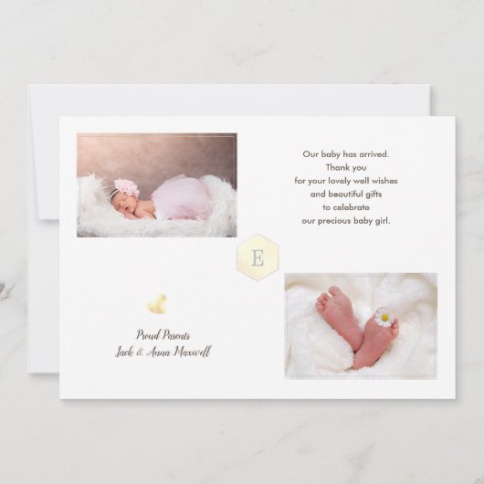 Geprinkste sterren, geboorteaankondiging+Dank je Kaart (Achterkant)