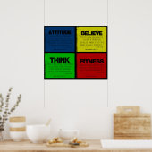 Gepript voor Fitness citeert Collage Poster (Keuken)