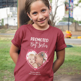 Gepritiseerd naar Big Sister Sibling Heart Photo & T-shirt