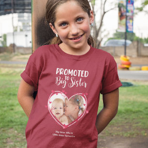 Gepritiseerd naar Big Sister Sibling Heart Photo & T-shirt