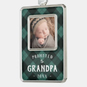 Gepritiseerd naar foto op opa Baby Verzilverd Omlijst Ornament (Links)