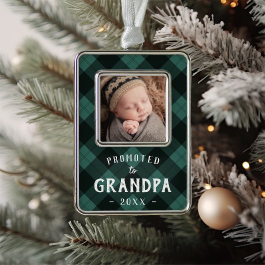 Gepritiseerd naar foto op opa Baby Verzilverd Omlijst Ornament