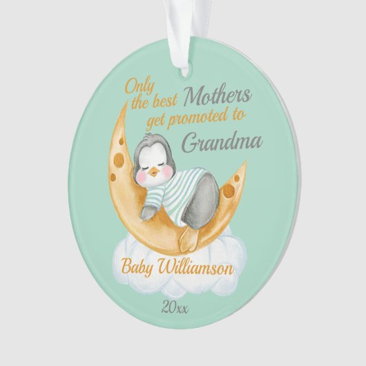 Gepritiseerd naar Grandma Baby Penguin Ornament (voorkant)