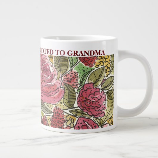 Gepritiseerd naar Grandma Pink Flowers Grote Koffiekop (Rechts)