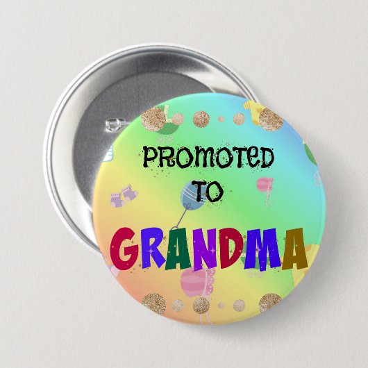Gepritiseerd naar oma, Celebration design, Ronde Button 7,6 Cm (Voorkant /achterkant)