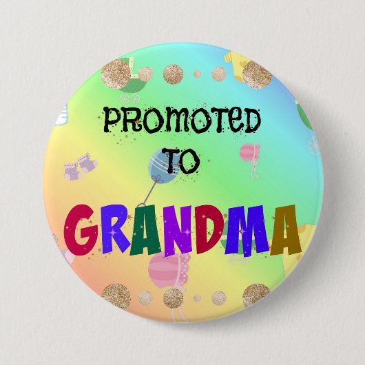 Gepritiseerd naar oma, Celebration design, Ronde Button 7,6 Cm (Voorkant)
