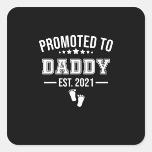 Gepritiseerd naar papa 2021 eerste vaders vierkante sticker
