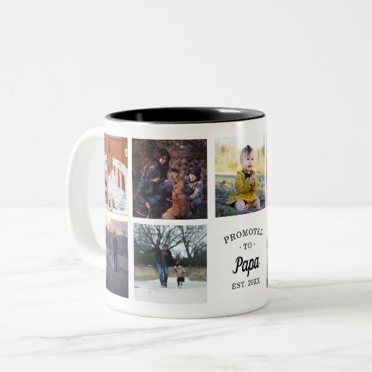 Gepritiseerd naar Papa Oprichting Tweekleurige Koffiemok (Voorkant links)