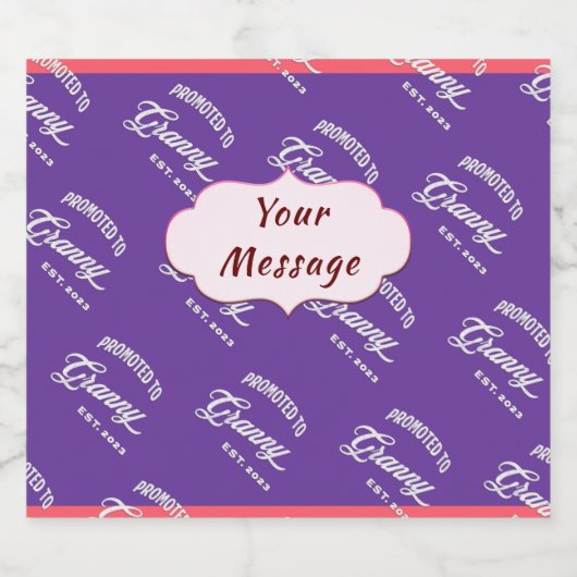 Gepritiseerd tot Granny Est. 2023 voor New Grandma Bier Etiket (Enkel label)