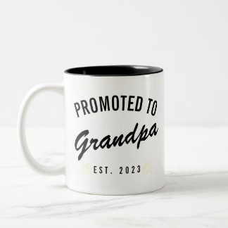 Gepritiseerd tot opa Est. 2023 Tweekleurige Koffiemok