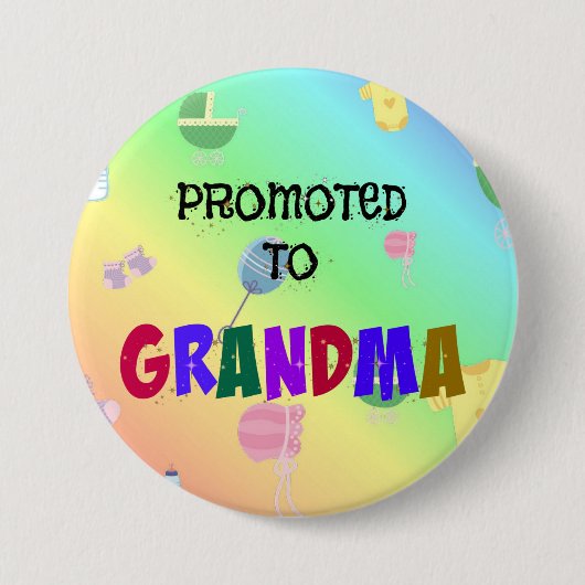 Gepritiseerd voor grootmoeder ronde button 7,6 cm (Voorkant)