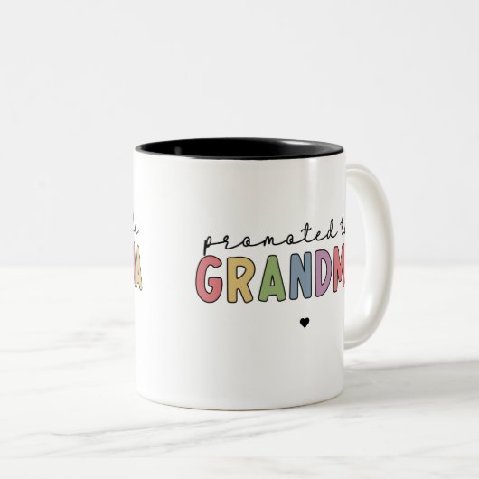 Gepritiseerd voor oma New Grandma om cadeaus te zi Tweekleurige Koffiemok (Voorkant rechts)