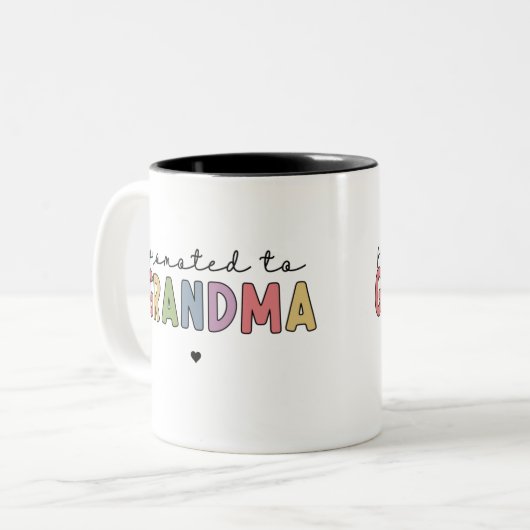 Gepritiseerd voor oma New Grandma om cadeaus te zi Tweekleurige Koffiemok (Voorkant links)