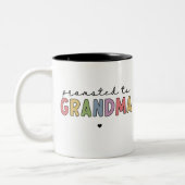 Gepritiseerd voor oma New Grandma om cadeaus te zi Tweekleurige Koffiemok (Links)