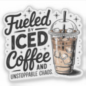 Geproduceerd door Iced Coffee en Unstoppable Chaos Sticker (Voorkant)