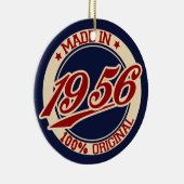 Geproduceerd in 1956, geboortejaar keramisch ornament (Rechts)