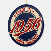 Geproduceerd in 1956, geboortejaar keramisch ornament (Links)