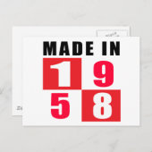 Geproduceerd in 1958 Design van 1958 Briefkaart (Voorkant / Achterkant)