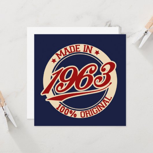 Geproduceerd in 1963 kaart (Voorkant / Achterkant in situ)