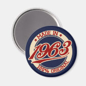 Geproduceerd in 1963 magneet (Voorkant / Achterkant)