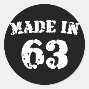 Geproduceerd in 1963 ronde sticker