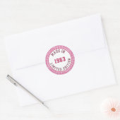 Geproduceerd in 1963 ronde sticker (Envelop)