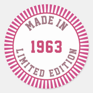 Geproduceerd in 1963 ronde sticker