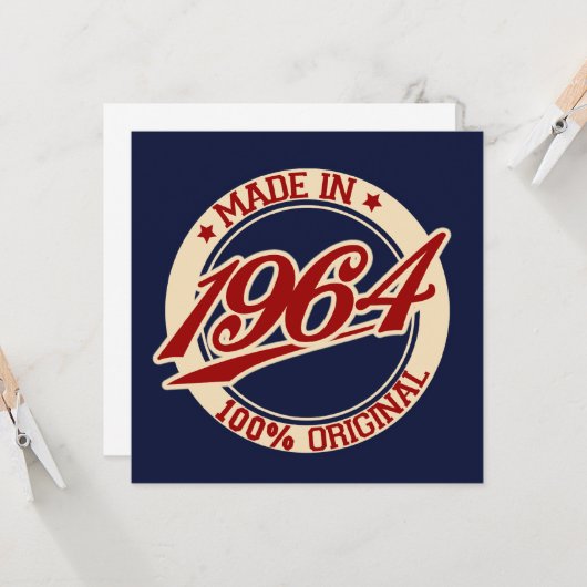 Geproduceerd in 1964 kaart (Voorkant / Achterkant in situ)