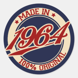 Geproduceerd in 1964 ronde sticker