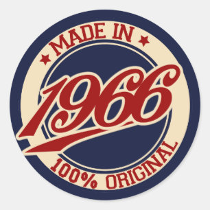 Geproduceerd in 1966 ronde sticker