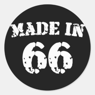 Geproduceerd in 1966 ronde sticker