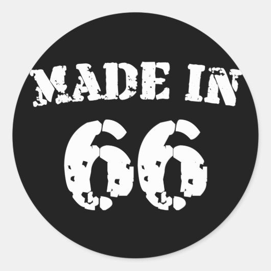 Geproduceerd in 1966 ronde sticker (Voorkant)