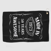 Geproduceerd in 1973 50 jaar geweldige 2023 dag golfhanddoek (Horizontaal)