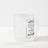 Geproduceerd in 1973 50 jaar geweldige 2023 dag matglas koffiemok (Voorkant rechts)